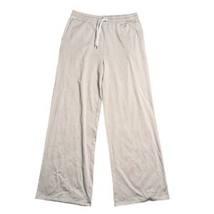 Vuori Wide Leg Lounge Pants Womens Large Tan Good DreamKnit Drawstring Relaxed